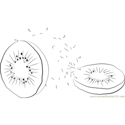 Juicy Kiwi Fruit Dot to Dot Worksheet