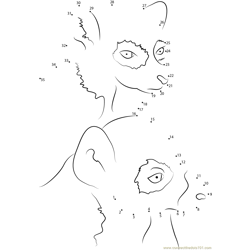 Ring Tailed Lemur Face Dot to Dot Worksheet