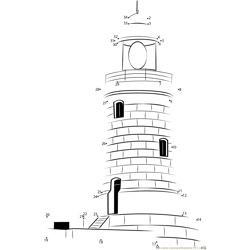 Alcatraz Island Lighthouse Dot to Dot Worksheet