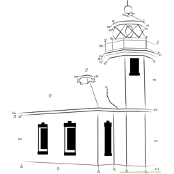 Alki Point Lighthouse Dot to Dot Worksheet