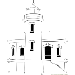 Coquille River Lighthouse Dot to Dot Worksheet