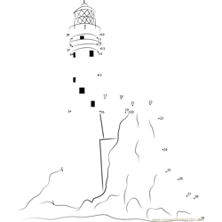 Fastnet Rock Lighthouse Dot to Dot Worksheet