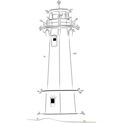 Louisbourg Lighthouse Dot to Dot Worksheet