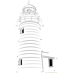 West Quoddy Lighthouse Dot to Dot Worksheet