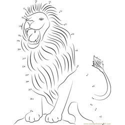 Aslan Lion Dot to Dot Worksheet