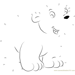 Happy Little Polar Bear Dot to Dot Worksheet