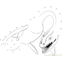 Angry Loch Ness Monster Dot to Dot Worksheet