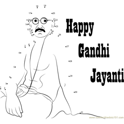Gandhi Jayanti Dot to Dot Worksheet