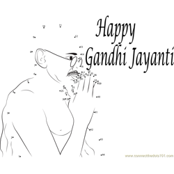 Happy Mahatma Gandhi Jayanti Dot to Dot Worksheet