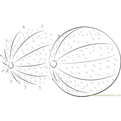 Two Cantaloupe Melons Dot to Dot Worksheet