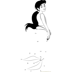 Cartoon Mermaid Dot to Dot Worksheet