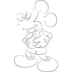 Cute Mickey Mouse Dot to Dot Worksheet