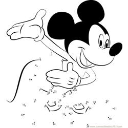Mickey Mouse Giving Thanks Dot to Dot Worksheet