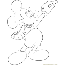 Mickey Mouse with Chalk Dot to Dot Worksheet