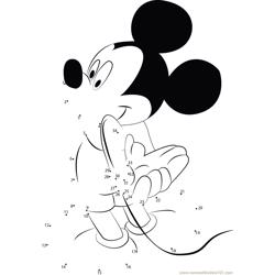 Naughty Mickey Mouse Dot to Dot Worksheet