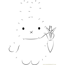 Miffy with Carrot Dot to Dot Worksheet