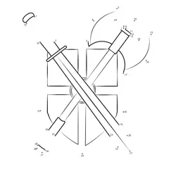 Valiant Shield with Blade Dot to Dot Worksheet