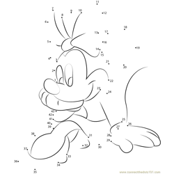 Minnie Mouse Sad Dot to Dot Worksheet