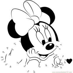 Minnie mouse cuteness Dot to Dot Worksheet