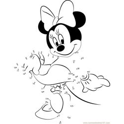 Pretty Minnie Mouse Dot to Dot Worksheet