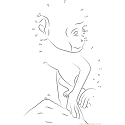 Monkey Son Dot to Dot Worksheet