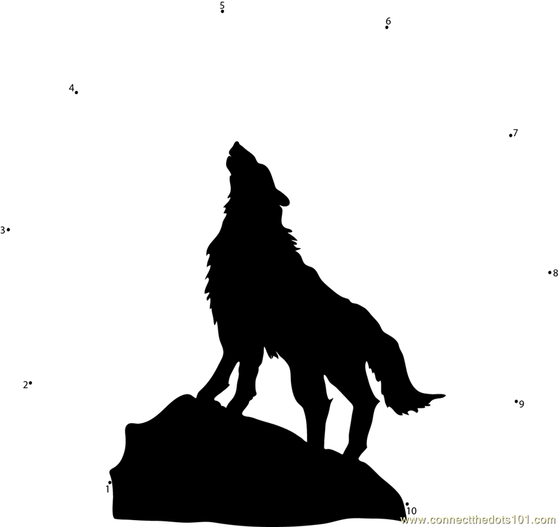 Wolf with Moon