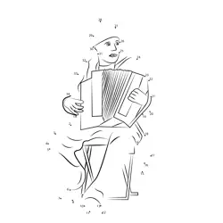 Man Playing Accordion Dot to Dot Worksheet
