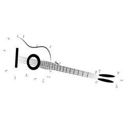 Acoustic Guitar Musical Creation Dot to Dot Worksheet