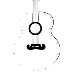 Acoustic Guitar Numeric Challenge Dot to Dot Worksheet