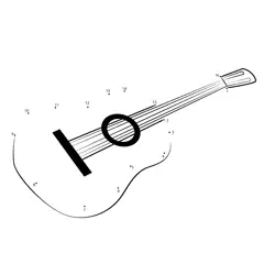 Guitar Shape Number Game Dot to Dot Worksheet
