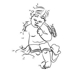 Young Cherubic Being Dot to Dot Worksheet