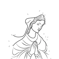 Angel Maria's Sacred Moment Dot to Dot Worksheet