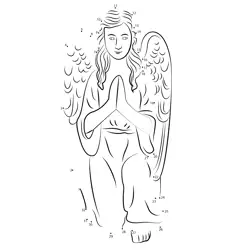 Praying Angel Figure Dot to Dot Worksheet