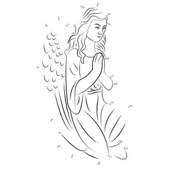 Praying Angel Figure Dot to Dot Worksheet