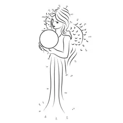 Celestial Guardian with Mystical Orb Dot to Dot Worksheet