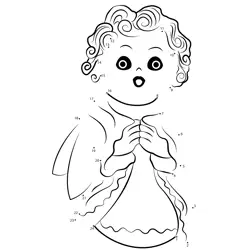 Sweet Angel Figure Number Game Dot to Dot Worksheet