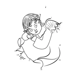 Resting Angel Figure Dot to Dot Worksheet