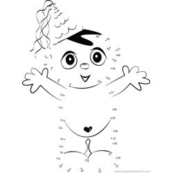 Happy New Year Baby Dot to Dot Worksheet