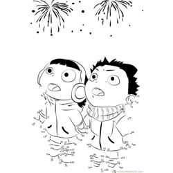 Happy New Year Fireworks Dot to Dot Worksheet