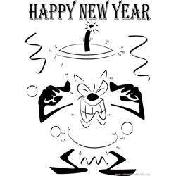 Happy New Year Fire Cracker Dot to Dot Worksheet