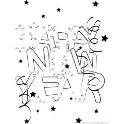 Happy New Year Words Dot to Dot Worksheet
