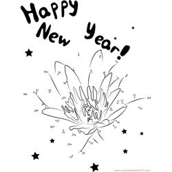 Lotus Flower Happy New Year Dot to Dot Worksheet