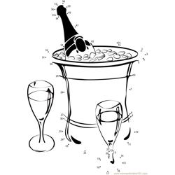 champagne on ice Dot to Dot Worksheet