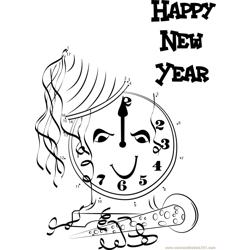 Happy New Year Clock Dot to Dot Worksheet