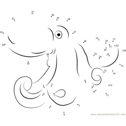 Angry Octopus Dot to Dot Worksheet