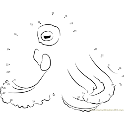 Octopus Marginatus Dot to Dot Worksheet