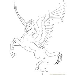 Black Pegasus Horse Dot to Dot Worksheet