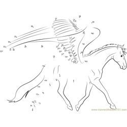 Helovia Pegasus Dot to Dot Worksheet