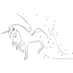 Unicorn Pegasus Hybrid Dot to Dot Worksheet