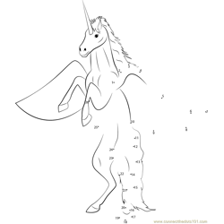 Unicorn Pegasus Thing Dot to Dot Worksheet
